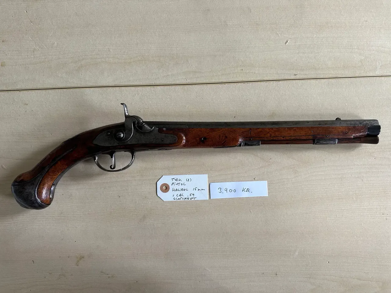 Original tysk forladerpistol i kaliber 15 mm.