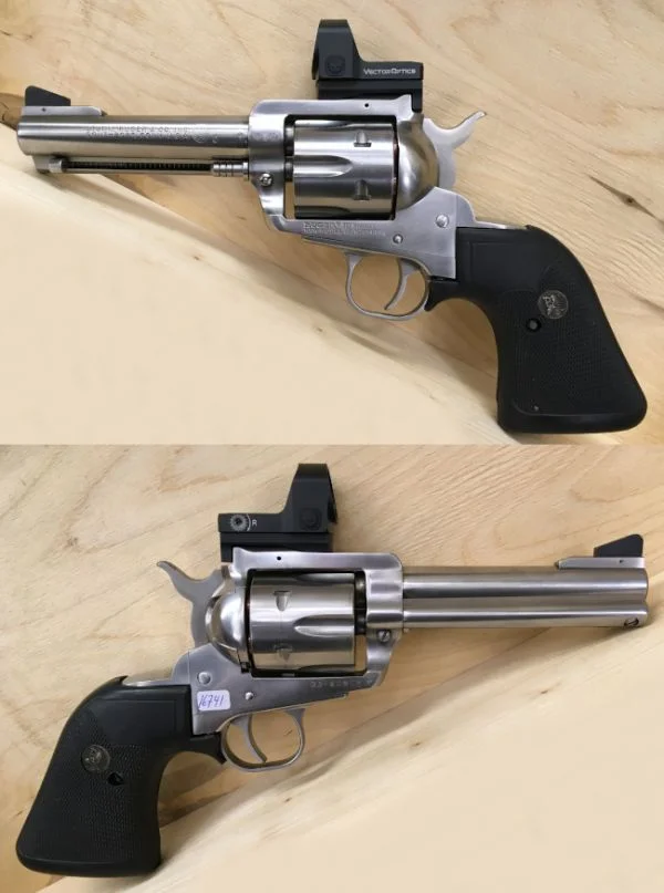 Ruger New Model Blackhawk 4 3/4" .357 Mag. Rustfri. Flot stand. 6.980,-