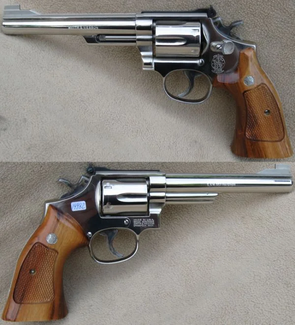 S&W M.19 Nikkel .357 Magnum. Flot stand 11.980,-