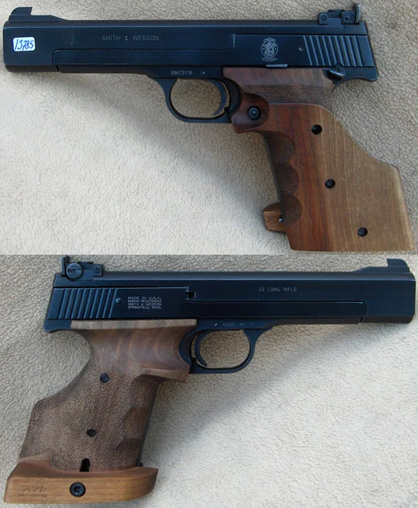 S&W M.41 .22lr. Matchskæfte. Flot stand. 8.980,-