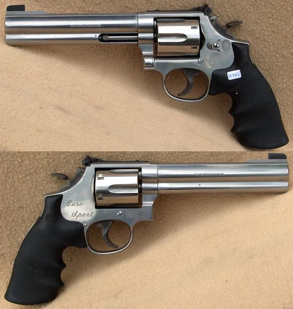 S&W M.686 6" Euro Sport  .357Mag. Flot stand. 10.980,-