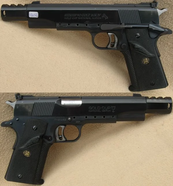 Colt Gold Cup serie 80 .45 ACP. Blåneret. Kompensator. Flot stand. 8.980,-