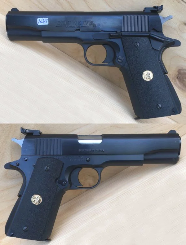 Colt Gov. 1911 MK.IV serie 80 9mm. Blåneret. Nærmest som ny. 13.980,-