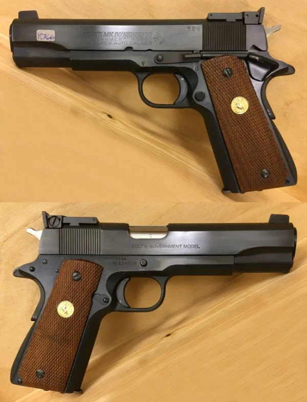 Colt Gov. 1911 MK.IV serie 70 38 Super Auto. Blåneret finish, nærmest som ny. 8.980,-